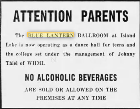 Blue Lantern Ballroom - June 8 1960 Ad (newer photo)